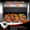 COWSAR LSG0131A Black and Stainless steel 3 -Burner Liquid Propane Gas Grill 1 -Side Burner