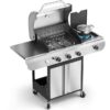 COWSAR LSG0131A Black and Stainless steel 3 -Burner Liquid Propane Gas Grill 1 -Side Burner