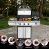 COWSAR LSG0131A Black and Stainless steel 3 -Burner Liquid Propane Gas Grill 1 -Side Burner