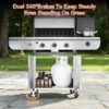 COWSAR LSG0131A Black and Stainless steel 3 -Burner Liquid Propane Gas Grill 1 -Side Burner