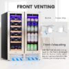 COWSAR W51115 23.4-in W 18 -Bottles Silver Dual Zone Cooling Built-in/Undercounter Indoor Wine Cooler