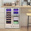 COWSAR W51115 23.4-in W 18 -Bottles Silver Dual Zone Cooling Built-in/Undercounter Indoor Wine Cooler