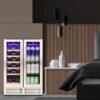 COWSAR W51115 23.4-in W 18 -Bottles Silver Dual Zone Cooling Built-in/Undercounter Indoor Wine Cooler