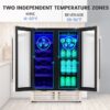 COWSAR W51115 23.4-in W 18 -Bottles Silver Dual Zone Cooling Built-in/Undercounter Indoor Wine Cooler