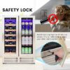 COWSAR W51115 23.4-in W 18 -Bottles Silver Dual Zone Cooling Built-in/Undercounter Indoor Wine Cooler