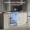 COWSAR W51145B 23.43-in W 46 -Bottles Silver Dual Zone Cooling Built-in/Freestanding Indoor Wine Cooler