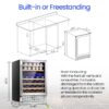 COWSAR W51145B 23.43-in W 46 -Bottles Silver Dual Zone Cooling Built-in/Freestanding Indoor Wine Cooler