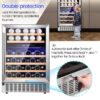 COWSAR W51145B 23.43-in W 46 -Bottles Silver Dual Zone Cooling Built-in/Freestanding Indoor Wine Cooler