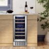 COWSAR W5185B 14.96-in W 28 -Bottles Silver Dual Zone Cooling Built-in/Undercounter Indoor Wine Cooler