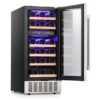 COWSAR W5185B 14.96-in W 28 -Bottles Silver Dual Zone Cooling Built-in/Undercounter Indoor Wine Cooler