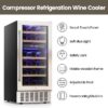 COWSAR W5185B 14.96-in W 28 -Bottles Silver Dual Zone Cooling Built-in/Undercounter Indoor Wine Cooler
