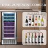 COWSAR W5185B 14.96-in W 28 -Bottles Silver Dual Zone Cooling Built-in/Undercounter Indoor Wine Cooler