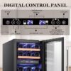 COWSAR W5185B 14.96-in W 28 -Bottles Silver Dual Zone Cooling Built-in/Undercounter Indoor Wine Cooler