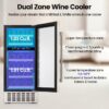 COWSAR W5185B 14.96-in W 28 -Bottles Silver Dual Zone Cooling Built-in/Undercounter Indoor Wine Cooler