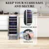 COWSAR W5185B 14.96-in W 28 -Bottles Silver Dual Zone Cooling Built-in/Undercounter Indoor Wine Cooler