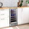 COWSAR W5185B 14.96-in W 28 -Bottles Silver Dual Zone Cooling Built-in/Undercounter Indoor Wine Cooler