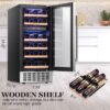 COWSAR W5185B 14.96-in W 28 -Bottles Silver Dual Zone Cooling Built-in/Undercounter Indoor Wine Cooler