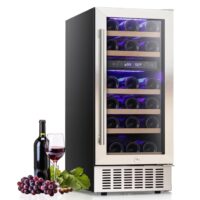 COWSAR W5185B 14.96-in W 28 -Bottles Silver Dual Zone Cooling Built-in/Undercounter Indoor Wine Cooler