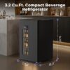 COWSAR W5899SBH 17.52-in W 130 -Can Capacity Black Freestanding Indoor Beverage Refrigerator with Glass Door
