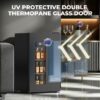 COWSAR W5899SBH 17.52-in W 130 -Can Capacity Black Freestanding Indoor Beverage Refrigerator with Glass Door