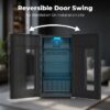 COWSAR W5899SBH 17.52-in W 130 -Can Capacity Black Freestanding Indoor Beverage Refrigerator with Glass Door