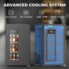 COWSAR W5899SBH 17.52-in W 130 -Can Capacity Black Freestanding Indoor Beverage Refrigerator with Glass Door