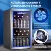 COWSAR W5899SSH 17.5-in W 130 -Can Capacity Stainless Steel Freestanding Indoor Beverage Refrigerator with Glass Door