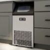 COWSAR Z5845AS 33-lb Ice Storage 100-lb Ice Per day Cubed Ice Maker ( Stainless Steel with Scoop )