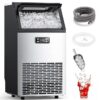 COWSAR Z5845AS 33-lb Ice Storage 100-lb Ice Per day Cubed Ice Maker ( Stainless Steel with Scoop )