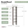 ClosetMaid 10000-02654 BrightWood 4-ft to 9-ft W Tower system Ash Solid Shelving Wood Closet System