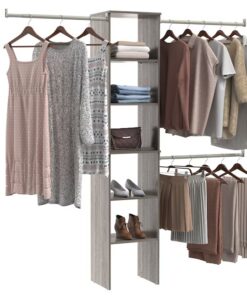 ClosetMaid 10000-02654 BrightWood 4-ft to 9-ft W Tower system Ash Solid Shelving Wood Closet System
