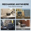 EF ECOFLOW Portable Power Station RIVER 2, 256Wh LiFePO4 Battery/ 1 Hour Fast Charging, 2 Up to 600W AC Outlets, Solar Generator (Solar Panel Optional) for Outdoor Camping/RVs/Home Use