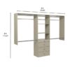 Easy Track OK7272-CG Reach-in Tower system Weathered Grey Solid Shelving Wood Closet System