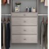 Easy Track OK7272-CG Reach-in Tower system Weathered Grey Solid Shelving Wood Closet System