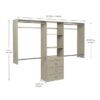 Easy Track OK7272-CG Reach-in Tower system Weathered Grey Solid Shelving Wood Closet System