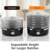 Elite Gourmet EFD319 Food Dehydrator, 5 BPA-Free 11.4" Trays Adjustable Temperature Controls, Jerky, Herbs, Fruit, Veggies, Dried Snacks, Black