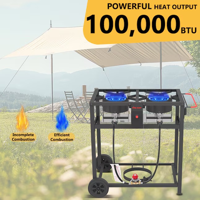 FIRE RIOT Double Deep fryer Portable griddle Combo 2 -Burner Liquid propane Flat Top Grill11_11zon FIRE RIOT Double Deep fryer Portable griddle Combo 2 -Burner Liquid propane Flat Top Grill