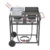 FIRE RIOT Double Deep fryer Portable griddle Combo 2 -Burner Liquid propane Flat Top Grill FIRE RIOT Double Deep fryer Portable griddle Combo 2 -Burner Liquid propane Flat Top Grill