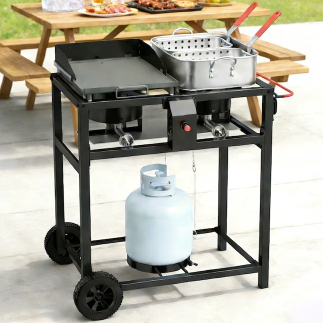 FIRE RIOT Double Deep fryer Portable griddle Combo 2 -Burner Liquid propane Flat Top Grill7_11zon FIRE RIOT Double Deep fryer Portable griddle Combo 2 -Burner Liquid propane Flat Top Grill