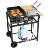 FIRE RIOT Double Deep fryer Portable griddle Combo 2 -Burner Liquid propane Flat Top Grill FIRE RIOT Double Deep fryer Portable griddle Combo 2 -Burner Liquid propane Flat Top Grill