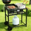 FIRE RIOT Double Deep fryer Portable griddle Combo 2 -Burner Liquid propane Flat Top Grill