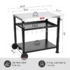 Feasto 734401B Black Steel Grill cart