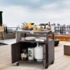 Feasto ST3204C Brown Steel Grill cart