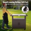 Feasto ST3204C Brown Steel Grill cart