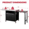 Feasto WT2433 Outdoor Kitchen Black Steel Folding Grill cart