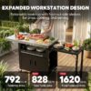 Feasto WT2433 Outdoor Kitchen Black Steel Folding Grill cart