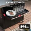 Feasto WT2433 Outdoor Kitchen Black Steel Folding Grill cart