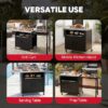 Feasto WT2433 Outdoor Kitchen Black Steel Folding Grill cart