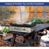 Flame King YSNFM-HT-120DB TableTop Cast Iron Grill Griddle Outdoor Cooking 2 -Burner Liquid propane Flat Top Grill