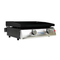 Flame King YSNFM-HT-120DB TableTop Cast Iron Grill Griddle Outdoor Cooking 2 -Burner Liquid propane Flat Top Grill